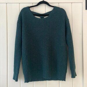 Urban Outfitters Sparkle & Fade Dark Teal Chunky Knit Oversized Sweater Size S